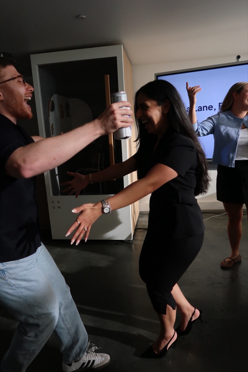 Mehr dancing with a creator at the AHA event